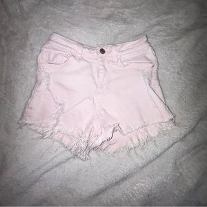 Light pink, Jean shorts from “forever 21” in a size s